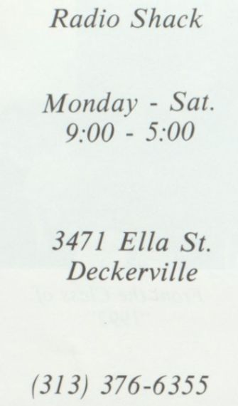 Radio Shack - Deckerville Store